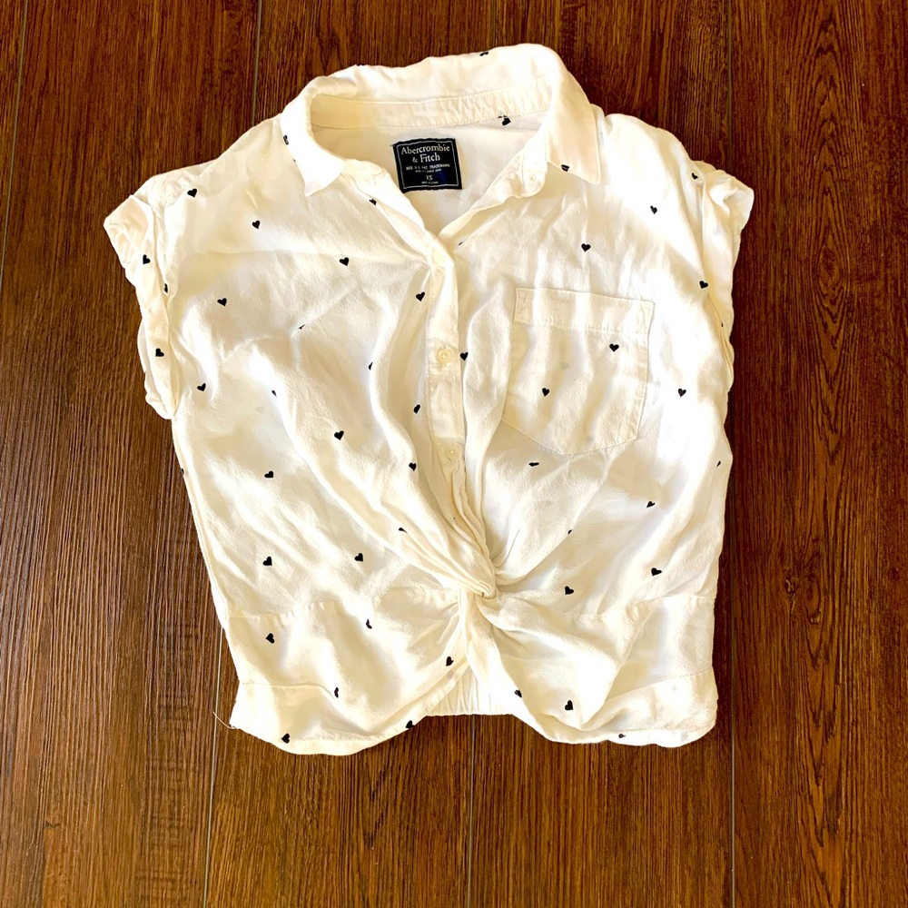 Cropped Heart Print Top